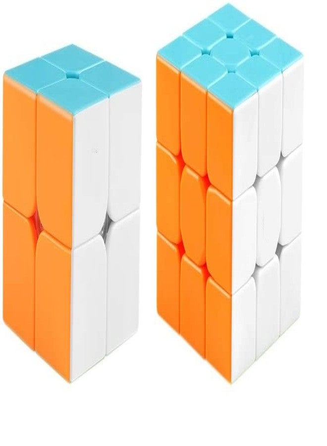 Authfort Speed Cube Bundle 2x2 3x3 Magic Cube Set 2x2 3x3 Stickerless Puzzle Toy (2 Pieces) - Image 2